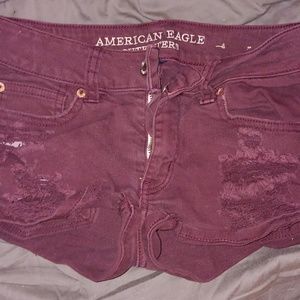 American Eagle Burgandy Shorts